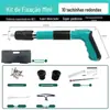 Pistola de Pregos Mini Silenciosa, Pregador Manual para Fixação de Ranhuras de Linha de Parede, Pregador Integrado