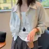 Chaqueta casual ligera de una pieza para mujer, envío directo, estilo coreano primavera/verano 2026, rejuvenecedora, corte holgado, top adelgazante, ropa de protección solar