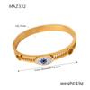 Pulsera de acero de titanio chapada en oro con diseño de modelado de ojo de diablo con incrustaciones de diamantes, joyería geométrica de nicho personalizada de alta venta transfronteriza