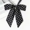 Corbata de Moño Roja con Puntos Blancos de Mango Largo, Elegante Corbata Estilo Universitario, Lindo Accesorio JK, Corbata de Uniforme para Chicas Estudiantes, Juvenil
