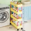 Estante de Armazenamento de Múltiplos Andares de Chão, Carrinho Móvel com Rodas, Estante de Armazenamento de Lanches para Dormitório, Estante de Armazenamento para Espaços Vazios na Cozinha