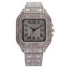 Reloj de cuarzo hip-hop europeo y americano al por mayor de fábrica para hombre, pulsera de acero, reloj con diamantes completos, reloj de mujer, reloj cuadrado de moda para hombre
