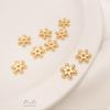 Cuentas grandes de copo de nieve de 9 mm de oro real chapado en color oro bolsa de 14 quilates, hechas a mano, para pulsera espaciadora DIY, accesorios para pulsera