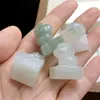 Acessório Pingente Selo Leão Tridimensional Esculpido em Jade Natural de Tianshan de Xinjiang, Ornamento de Selo Animal de Estimação Fofo de Jade