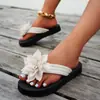 Nuevas Chanclas Exteriores de Suela Gruesa para Mujer, Chanclas Ligeras, Chanclas de Playa de Color Puro con Flor, Talla 36-43
