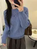 Suéter Grueso de Invierno para Mujer 2025 Nuevo Estilo Caliente de Otoño e Invierno Estilo Perezoso Top de Punto Holgado para Vestir por Capas