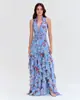 Otoño 2026 Nuevo Moda Femenina Transfronteriza Europea y Americana Estilo Suave Vestido con Estampado y Cintura Fruncida