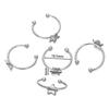 Base de anillo de acero inoxidable chapada en oro de 18 quilates con forma de estrella de cinco puntas y forma de gota de agua de amor, soporte para cuentas de perlas adhesivas, accesorios de joyería hechos a mano