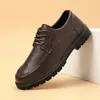 Sapatos Masculinos de Couro com Solado Macio Casuais Modernos Respiráveis Leves Bico Redondo Sapatos Masculinos de Couro Slip-on Sapatos Sociais Dropshipping