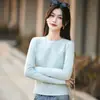 Camiseta Morada de Manga Larga para Mujer, Cuello Redondo, Top Deportivo Adelgazante, Secado Rápido, Protector Solar, Ajuste Delgado en el Hombro Derecho, Ropa Interior, Ropa de Yoga
