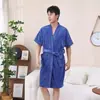 Nueva Bata de Baño Otoño e Invierno de Manga Larga que No Suelta Pelusa Absorbente de Agua Secado Rápido Bata de Baño para Hombre Estilo Toalla de Baño Bata de Baño para Hombre