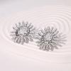 Pendientes de girasol con diseño de personalidad de nicho de moda INS de Europa y Estados Unidos, pendientes de acero inoxidable de gran sentido con viento frío para mujer