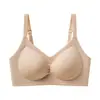 Sutiã feminino confortável, respirável, fino, sem costura para seios pequenos, com suporte suave, acolchoamento de gelatina, parte superior fina e parte inferior grossa, sutiã push-up para meninas