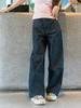Pantalones de mezclilla de pierna recta y ancha de tiro alto Original Cow azul oscuro retro slim de corte universal para mujer 3062