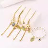 Pulsera de Ojo Dorada Retro Estilo Griego Que No Se Desvanece, Moderna y Elegante, Pulsera de Acero de Titanio Doble Capa para Palma de Ojo del Diablo