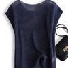 Tricô Vazado de Seda de Amora Feminino Super Slim Verão Leve e Fresco Lyocell Tencel Camiseta Top de Manga Curta