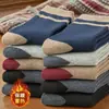 Calcetines de Terry para Hombre con Bloques de Color, hasta la Pantorrilla, para Deportes de Otoño e Invierno, Suela de Toalla, Alargados y Engrosados para Calidez, Amortiguadores y Cortavientos, Calcetines Largos