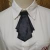 Camisa Feminina Song Xiaoxia Gola Floral Gola de Camisa Gravata Pequena Tira de Gravata Bancária Listrada Decorativa Roupa de Trabalho Profissional Laço
