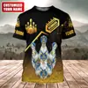 Camiseta de Verano Nueva y Popular Calavera de Bolos Impresión Completa 3D Unisex Deportiva Casual Transpirable Camiseta Superior
