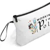 Bolsa de Lona Impresa con Cremallera de Venta Caliente Transfronteriza Gran Capacidad para Tarjeta de Identificación Pasaporte Libro Almacenamiento Conveniente Bolsa de Cosméticos para Mujer