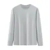 Otoño Invierno Transfronterizo Nuevo Cuello Redondo Sin Costuras Deporte Running Camiseta Exterior Cálida Capa Base Secado Rápido Ropa Manga Larga para Hombre