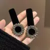 Pinza negra para el pelo, pasador, pinza, estilo pequeño Chanel, pinza BB de terciopelo, elegante, para la nuca, pinza para el pelo, pedrería, elegante, versátil