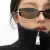 Nuevas Gafas de Sol Pequeñas Marrones de Marco Delgado Estilo Retro Moderno de Gama Alta 2025 para Mujeres con Rostros Cuadrados y Redondos, Gafas de Sol Cat-Eye Adelgazantes