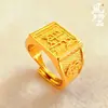 Anillo de la Fortuna Abierto para Hombre Oro Arena Vietnamita Transmisión en Vivo Ventas Directas de Fábrica Chapado en Oro Suministro de Puesto Callejero Venta al por Mayor
