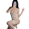 Lencería sexy Boudoir con encaje transparente y tirantes de acero para mujer