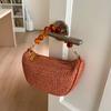2026 Verano Nuevo Elegante y Moderno Bolso de Hombro Cruzado de Moda Versátil Tejido con Adornos Metálicos Bolso Cuadrado Pequeño