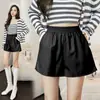 Pantalones de Piel Sintética para Mujer Otoño Invierno 2026 Estilo Nuevo Holgados Casual Adelgazantes Versátiles Pierna Ancha Cintura Elástica para Ropa de Abrigo Cómodos