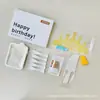Vajilla para Pasteles Cumpleaños Juego de Seis Piezas Caja de Regalo Suministros para Fiesta de Panadería Juego al por Mayor Juego de Cuchillo Tenedor Plato Desechable