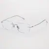 Armazones de Gafas Sin Montura de Titanio Puro para Hombres y Mujeres, Armazón de Titanio, Forma Cuadrada, Patillas Delgadas, Ultraligeros