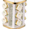 Set Combinado Giratorio de Especias para Cocina Modelo Nuevo Transfronterizo, Botellas de Especias de Lujo Ligero, Botellas de Condimentos, Caja de Almacenamiento, Caja de Especias