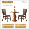 Silla Nórdica de Ratán, Silla con Respaldo Estilo Retro, Silla de Comedor, Juego de Mesa y Sillas, Fabricante Transfronterizo, Madera Maciza, Venta al por Mayor Comercial, Juego para Restaurante