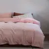 Conjunto de Quatro Peças de Veludo Cor Pura Outono e Inverno Acolchoado Quente Pelo Curto Veludo Leite Coral Flanela Cobertura de Colcha Escovada Lençóis
