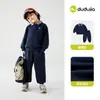Conjunto de Roupas Infantis Dudu para Outono: Roupas e Calças Infantis para Meninos, Roupas Infantis para Meninas Estilo Escolar, Roupas de Bebê Falsas de Duas Peças