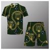 Comércio exterior verão quente corrente gráfica impressão digital 3D solto masculino t-shirt terno manga curta shorts terno