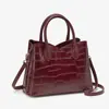 Bolsa de mano grande con estampado de piedra color vino 2026, adecuada para el trabajo y los viajes, con un diseño elegante y con estilo, perfecta como bolso de mano para bodas