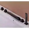 Fábrica gran descuento al por mayor americano cascada dividido tres agujeros cinco agujeros bañera grifo de agua caliente y fría cromo negro y blanco