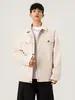 Chaqueta de trabajo retro americana elegante para otoño para hombre, abrigo casual moderno de corte holgado con cuello de solapa