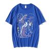 Camiseta de anime estampada Jojo Bizarre Adventure Jotaro Star Camisa europea de manga corta