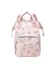 Bolsa de Mamá Grande con Estampado de Conejos y Flores Tela Oxford Impermeable Doble Hombro Bolsa para Madre y Bebé Se Puede Colgar en el Cochecito Compartimento Aislado para Biberones