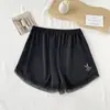 Nuevos Pantalones Cortos de Seguridad de Seda de Hielo de Talla Grande para Mujer, Verano Delgados con Encaje Anti-Exposición, Pantalones Largos de Abrigo Sueltos Transpirables
