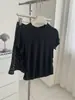 Top Feminino Manga Curta Ajustado Lyocell Tencel Lã Macio Amigo da Pele Verão Estilo Coreano Camiseta Plissada Camada Base