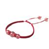 Pulseira de Cristal Morango Contas Naturais Corda de Mão Tecida para Mulheres Melhor Amigo do Casal Estilo Mori Pulseira de Contas de Transferência Novo Estilo