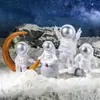Plástico Luna Sentada Astronauta Creativo Modelo Pequeño de Astronauta Muñeca Piloto Espacial Dibujos Animados Adornos de Escritorio