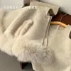 Ropa Infantil Estilo Chanel al por Mayor, Traje de Zorro para Niñas, Abrigo de Lana, Ropa de Invierno, Vestido Infantil Elegante, Transfronterizo