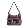 Bolsa Tote Tassel Estilo Étnico Novo 2026 Boêmia Bolsa Transversal Vintage Mochila Casual de Grande Capacidade para Viagem