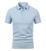 230g 40s Fio Duplo Solona Camisa Polo Manga Curta Lapela Logo Estampado Versátil Roupa de Trabalho Unissex